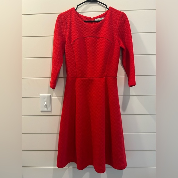 Boden Red Fit and Flare Dress Size 4R - Picture 7 of 7